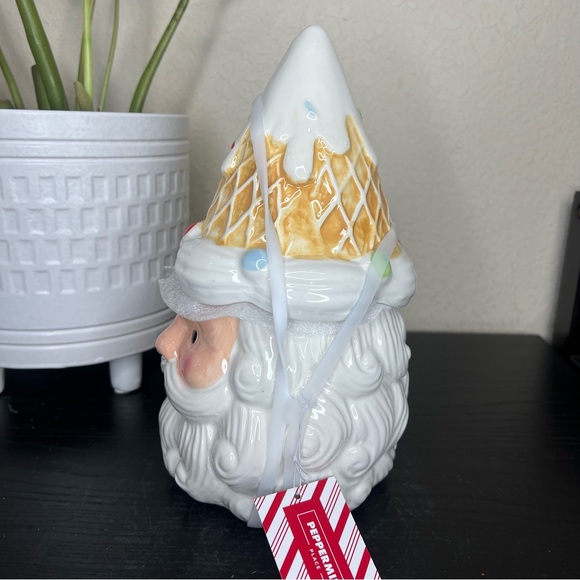 NEW Peppermint Place Ice Cream Christmas Santa Cookie Jar - Picture 5 of 7